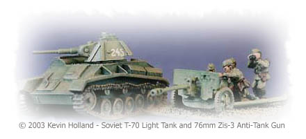 Soviet T-70 Light Tank & 7.62cm Anti-Tank Gun.